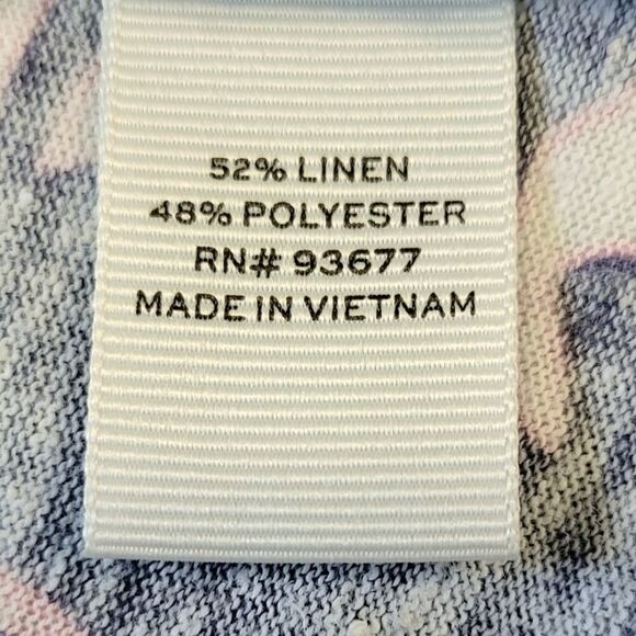 Stylus Pink & Purple Tropical Print Linen Blend Tank Top Size M - Picture 6 of 7